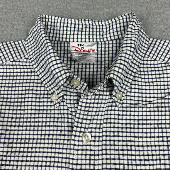 Disney Eeyore Shirt Mens Small White Blue Check Button Up Down Winnie The Pooh 2 - Picture 7 of 12